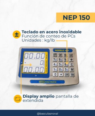 Báscula industrial de plataforma digital NEP-150 con barandal