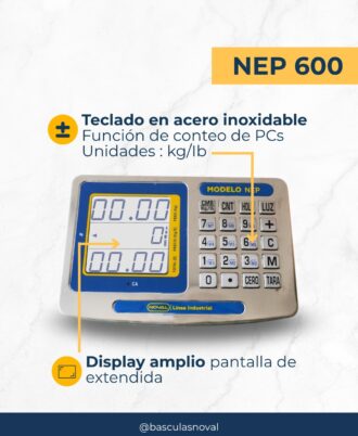 Báscula industrial de plataforma digital NEP-600 con barandal